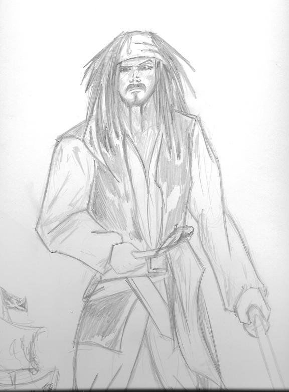 Jack Sparrow In David Dows Sketches N All Comic Art Gallery Room 4153